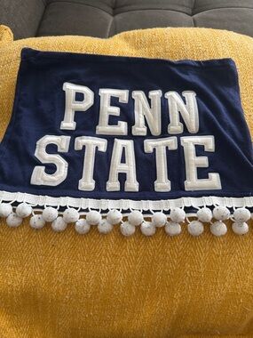 Penn State Navy Tube Top with White Pom Trim